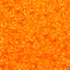 Preciosa Czech Seed Beads Matte 10/0 - Transparent Neon Orange 25g bag