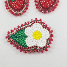 Strawberry earring and hair clip set