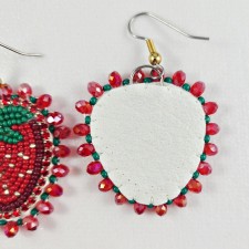 Strawberry earring and hair clip set