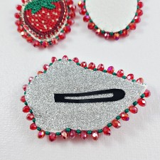 Strawberry earring and hair clip set back