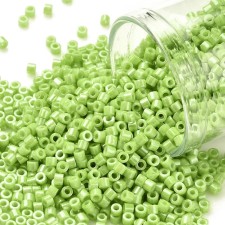 Glass Cylinder Seed Beads - 11/0 Opaque Lime Green - 10g bag