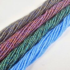 Preciosa Seed Beads in Matte AB Colors - Size 11/0, Full Hanks Set