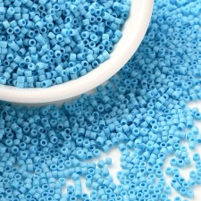 Glass Cylinder Seed Beads - 11/0 Matte Opaque Light Sky Blue - 10g bag