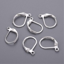 10pc Earring leaver backs Silver Plate