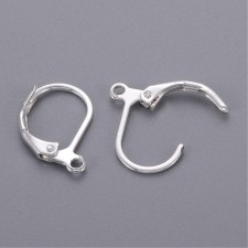 10pc Earring leaver backs Silver Plate