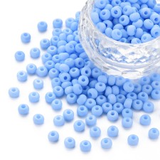 6/0 Glass Seed Beads - Macaron Color, Pastel Blue (20g Bag)