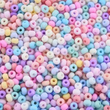 6/0 Glass Seed Beads, Pastel, Macaron Color, Round, Mixed Color