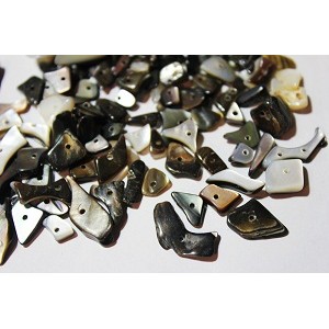 Mother of Pearl Beads - Natural Black Assorted Shapes  4mm-20mm