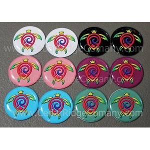 Tribal Turtles 12pcs One Inch Round Epoxy Cabochon Beading Focal Center