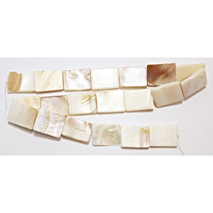 Mother of Pearl Natural 20x16mm Rectangle Beads  (15&#39; Strand