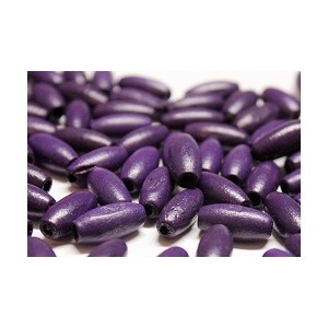 Wood Oval Beads 15mmx7mm - Purple (Pack 50g approx 200pcs)