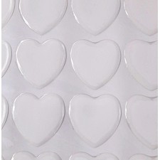 Clear Epoxy Dot Stickers. 1 inch Hearts 20pc