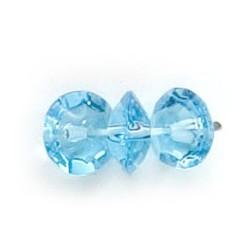 4x8mm Glass Disc Beads - Aqua
