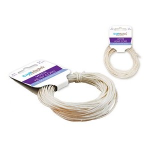 Natural Hemp Cord: White 48lb (2mm) 8yd/hank