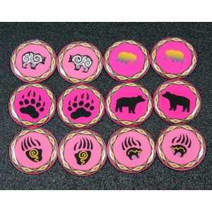 Pink Bears 12pcs One Inch Round Epoxy Cabochon Beading Focal Center