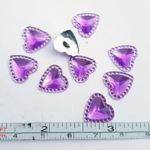 1pc Grab Bin - Purple Heart Gems 12mm