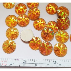 10pc Grab Bin - AB Orange Glue on Round 12mm