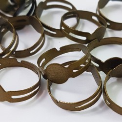 6pc Ring Blanks Adjustable Size Antique Bronze