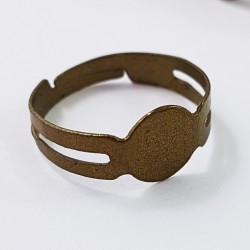 6pc Ring Blanks Adjustable Size Antique Bronze