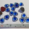 1pc Blue Heart Shape Faceted Glue On 12mm