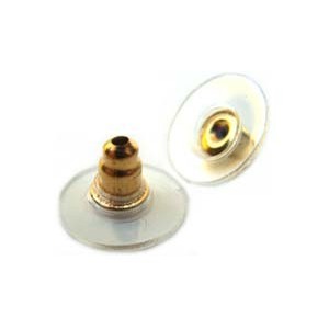 Clutch Earring Backs 12mm Lead Free Gold Plate Brass (20 Pack)