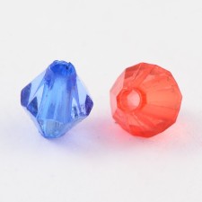 25g Acrylic Faceted Bicone Beads 6mm Hole 1mm Assorted