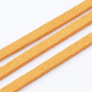 Faux Leather Suede Lace Orange  5 Meter Spool 3mm x 1.5mm