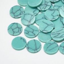 10pc Synthetic Turquoise Cabochons Round 20x2mm