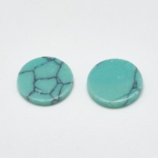 10pc Synthetic Turquoise Cabochons Round 20x2mm