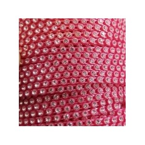 Rhinestone Banding - SS6 Rose with Crystal Glass Glass Stone - 1yd