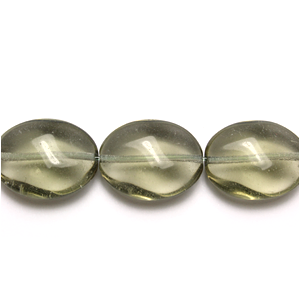 25pc 6x12mm Preciosa Czech Glass Flat Oval Baroque Beads - Transparent Black Diamond