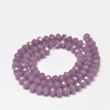 17" Strand 95pc Aprox - 6X4 mm Crystal Faceted Rondelle Beads - Old Rose