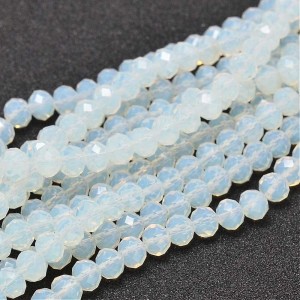 17" Strand 95pc Aprox - 6X4 mm Crystal Faceted Rondelle Beads - Opalite