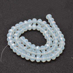 15.5" Strand 70pc Aprox - 8x6 mm Crystal Faceted Rondelle Beads - Opalite