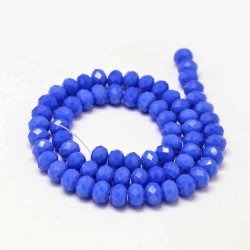 15.5" Strand 70pc Aprox - 8x6 mm Crystal Faceted Rondelle Beads -  Royal Blue