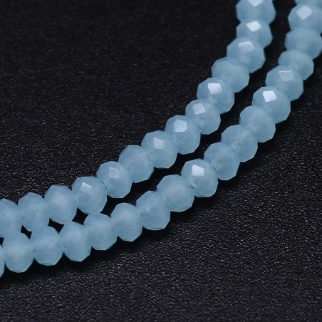 15" Strand 200pc Aprox -3x2mm Crystal Faceted Rondelle Beads -  Sky Blue