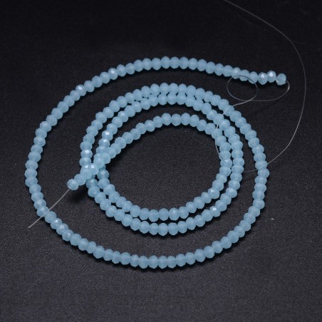 15" Strand 200pc Aprox -3x2mm Crystal Faceted Rondelle Beads -  Sky Blue