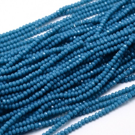 15" Strand 200pc Aprox -3x2mm Crystal Faceted Rondelle Beads -  Cornflower Blue