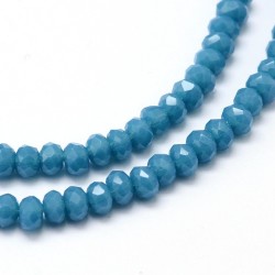 15" Strand 200pc Aprox -3x2mm Crystal Faceted Rondelle Beads -  Cornflower Blue