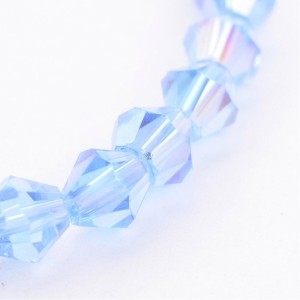 13" Strand 83pc Aprox - 4mm Bicone Crystal Faceted Beads - Light Blue AB