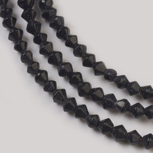15" Strand 110pc Aprox - Irregular 3mm Bicone Crystal Faceted Beads - Black