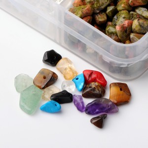 1 Container with 15 types of Semi Precious Stone Chip Beads