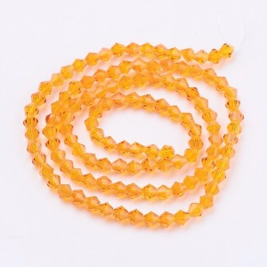 15" Strand 104pc Aprox - 4mm Bicone Faceted Beads - Orange