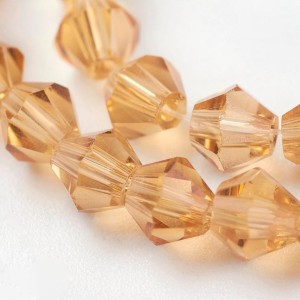 15" Strand 104pc Aprox - 4mm Bicone Faceted Beads - Gold