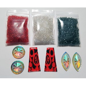 3 Bags of Preciosa Silverlined 10/0 with  Trap and Gems