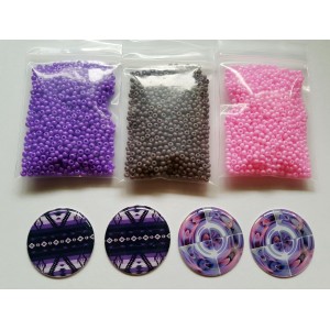 FREE SHIPPING!  3 Bags of 10/0 Beads with 2pr Epoxy Cabs