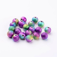 50pc Spray Painted Acrylic Beads, 8mm, Hole: 1.9mm