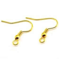 50pc Iron Hook Earwire plated with loop nickel lead & cadmium free 19mm Approx 