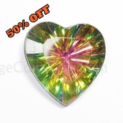2pcs AB Faceted Hearts Vitrail Gems 25mm (1")