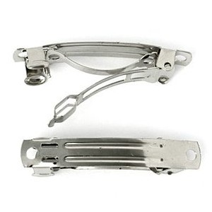 Barrette 40mm, nickel plated, lead free (Pack of 10)
